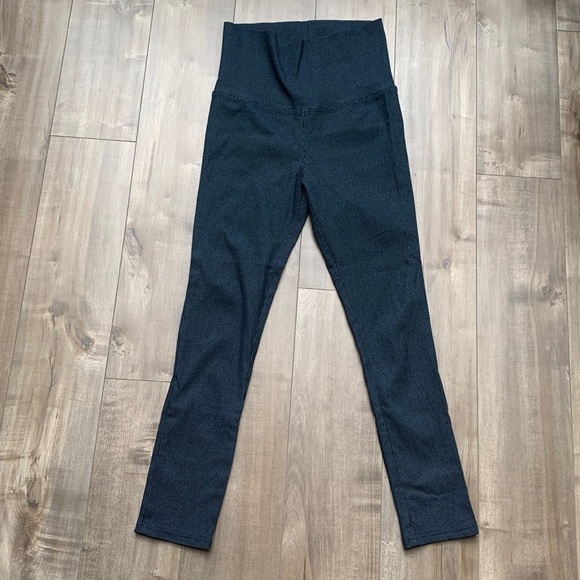 Blue dotted stretch maternity pants US size 4 - Picture 1 of 14